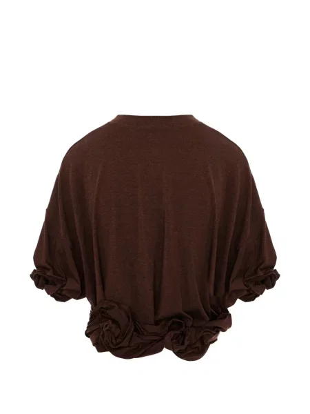 Tricou Seen Users cu volane maro