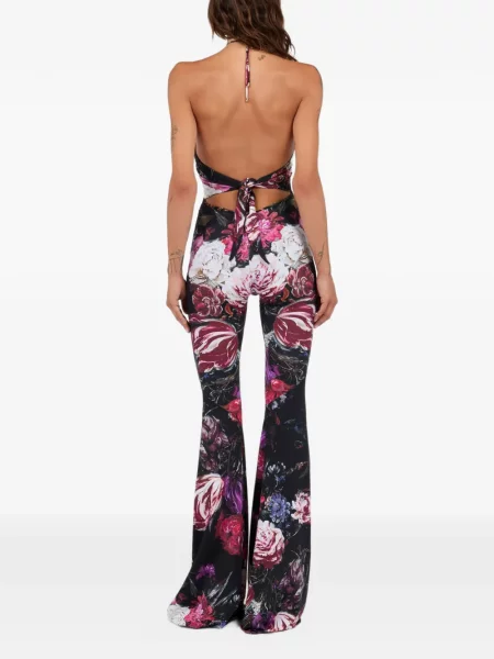Salopetă Roberto Cavalli cu model floral cu imagine negru