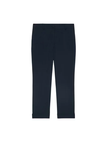 Spodnie Oltre z krepy o krotszym kroju niebieskie