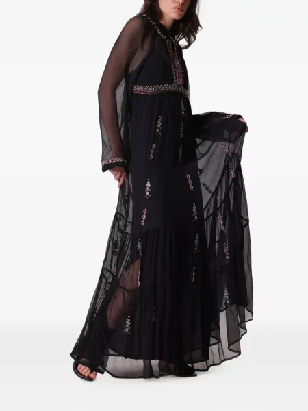 Rochie maxi Fortela de mătase negru