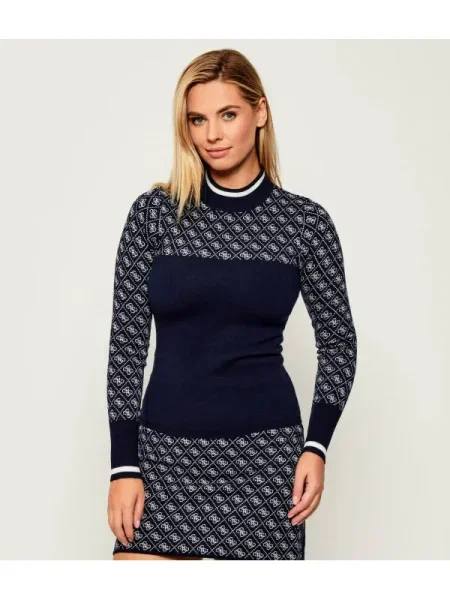 Pulover Guess de lână cu guler înalt