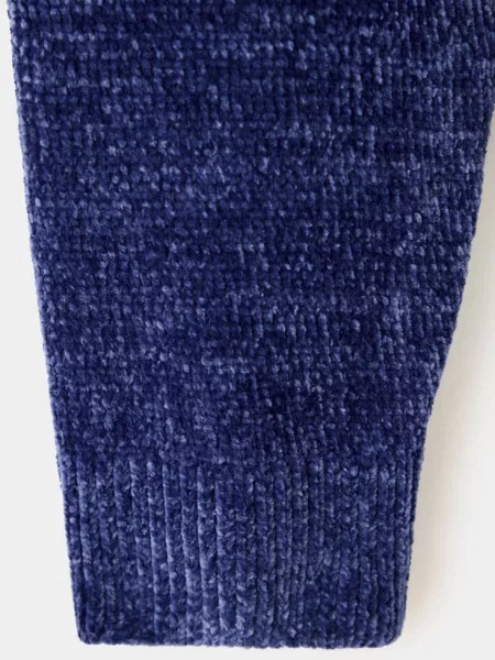 Sweter dzianinowy z szenili indygo Teen L MANGO TEEN niebieski