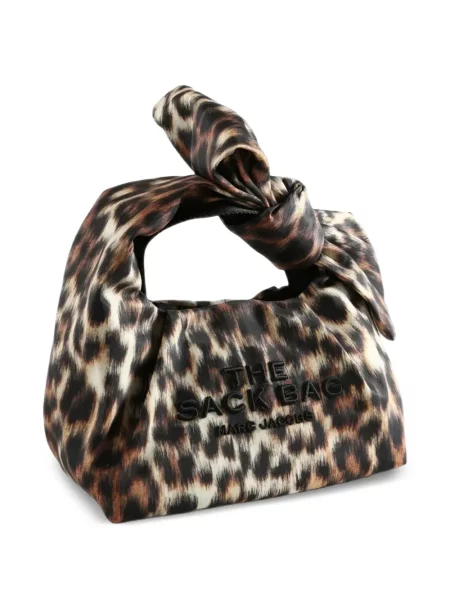 Geantă Marc Jacobs cu funde cu model leopard maro