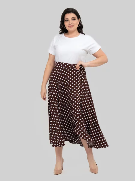 Спідниця міді All Posa коричневий