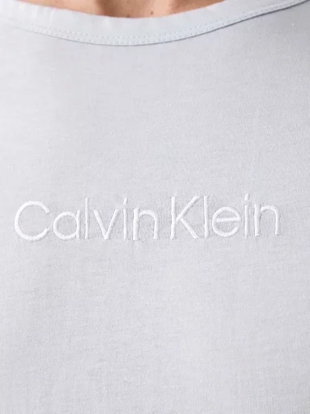 Calvin Klein Underwear Hosszú pizsama pasztellkék / fehér kék