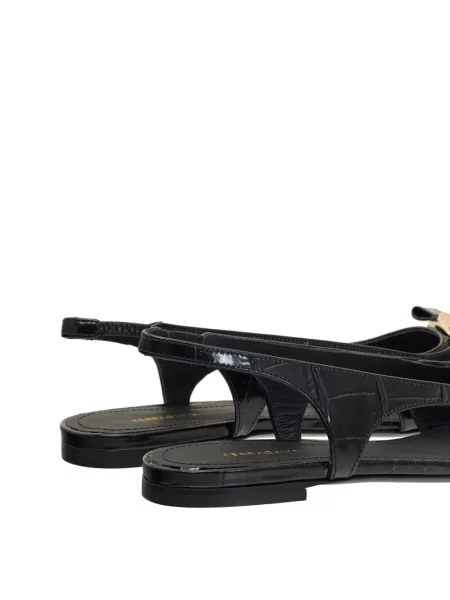 Balerini Ferragamo slingback cu autograf negru