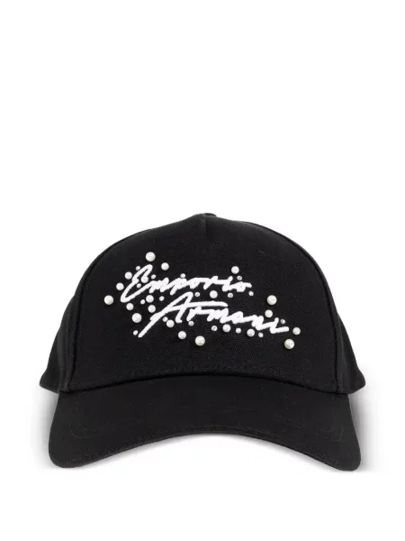 Șapcă Emporio Armani cu mărgele negru