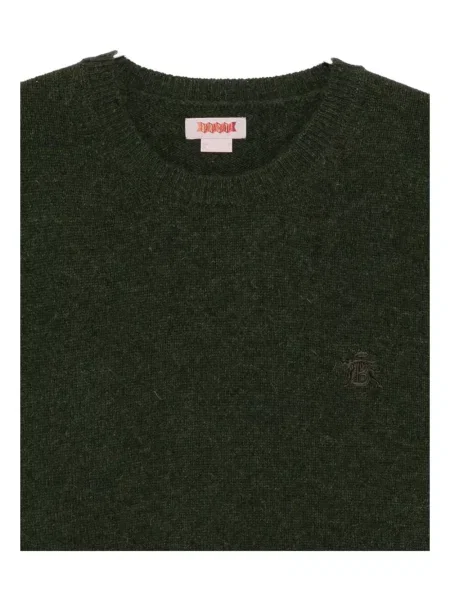 Pulover Baracuta cu broderie cu decolteu rotund verde