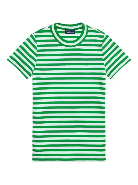 Haftowana koszulka Polo Ralph Lauren w paski bez rękawów biała