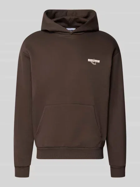 Bluza z kapturem o kroju relaxed fit z mieszanki bawełny z nadrukiem z logo Review