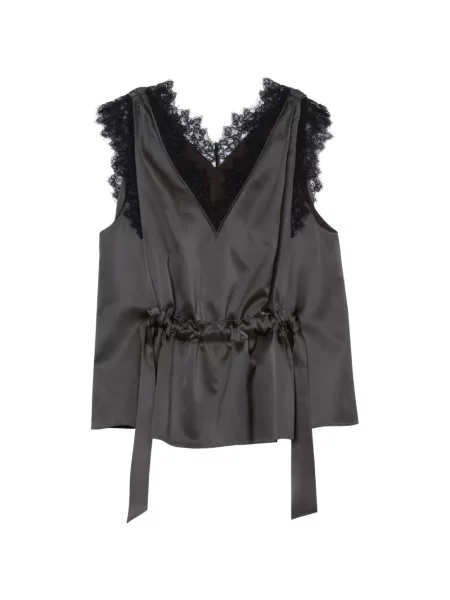 Top 3.1 Phillip Lim cu decolteu în V din dantelă gri