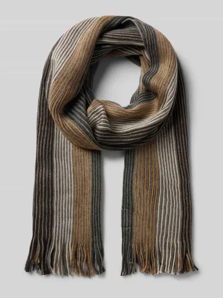 Szal z mieszanki wełny z frędzlami Christian Berg Men