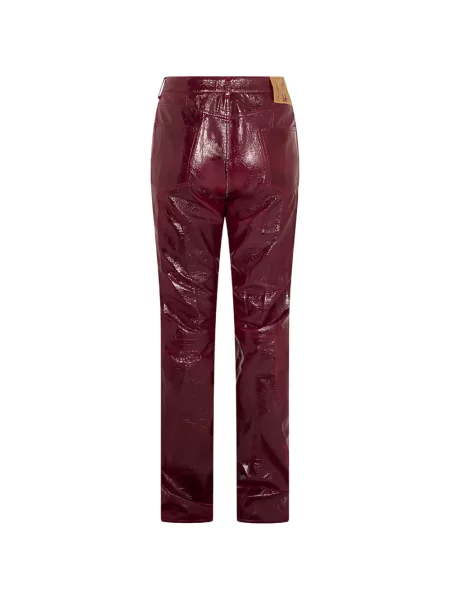 Pantaloni Martine Rose din piele roșu