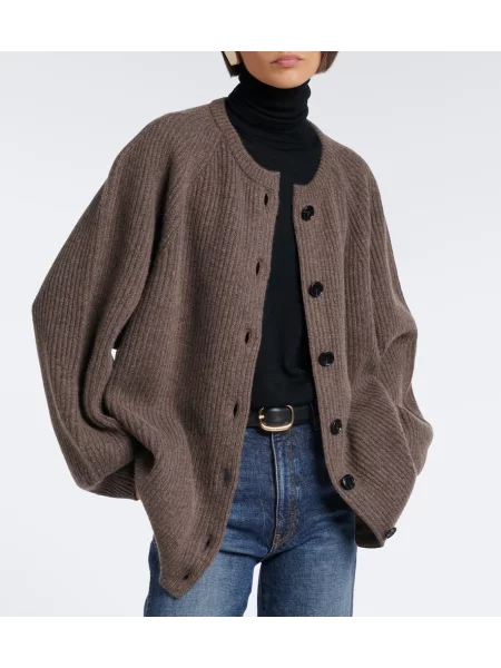 Cardigan Nour Hammour de lână maro