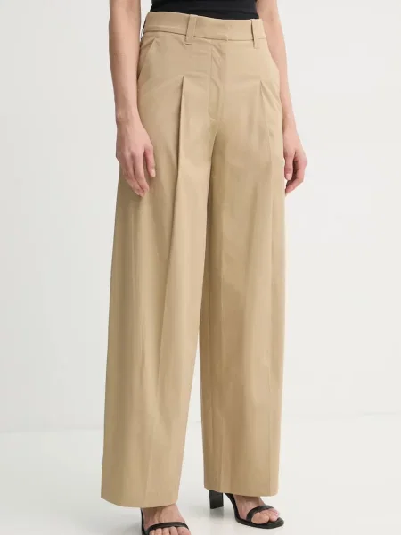 A.L.C. spodnie szerokie high waist beżowy