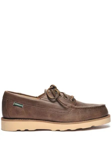Лоуфъри Sebago с връзки без ток с дантела кафяво