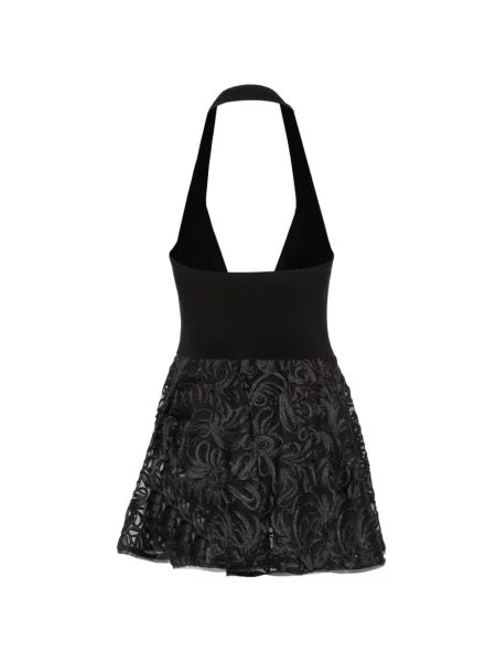 Rochie mini Norma Kamali cu gât halter negru