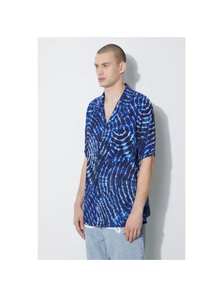 Marcelo Burlon koszula Aop Soundwaves Hawaii Shirt niebieska