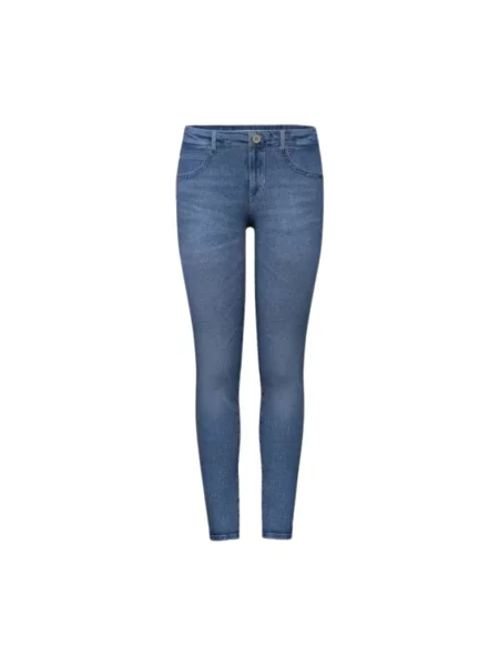 Skinny jeansy skinny Guess niebieskie