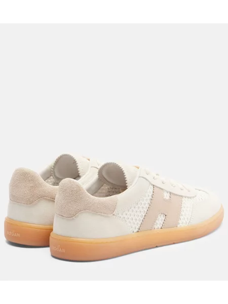 Sneakerși Hogan din piele de căprioară alb