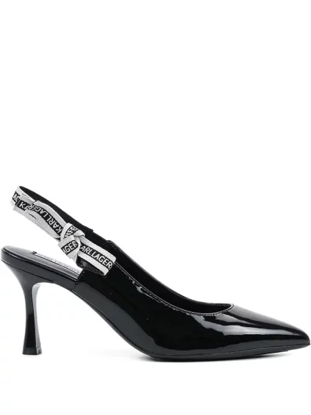 Pantofi cu toc Karl Lagerfeld slingback negru