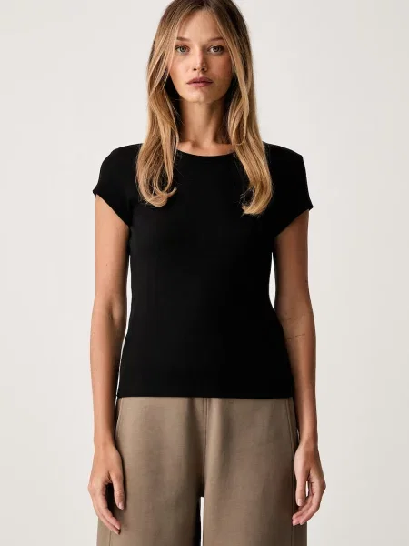 BOSS Orange tricou pentru femei din cu C_Ecute negru
