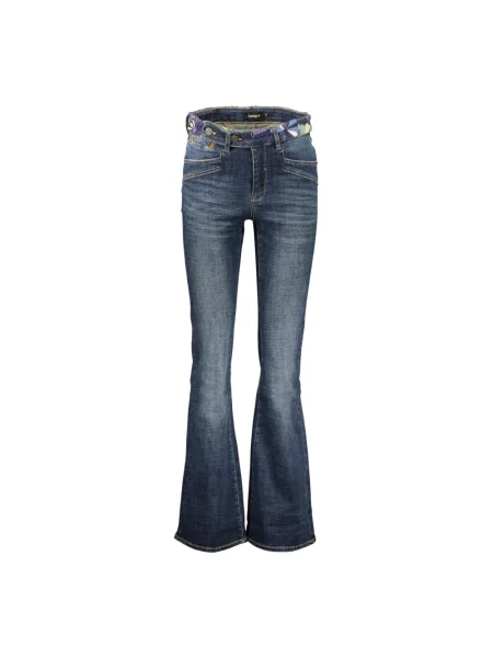 Jeansy Desigual z paskiem niebieskie