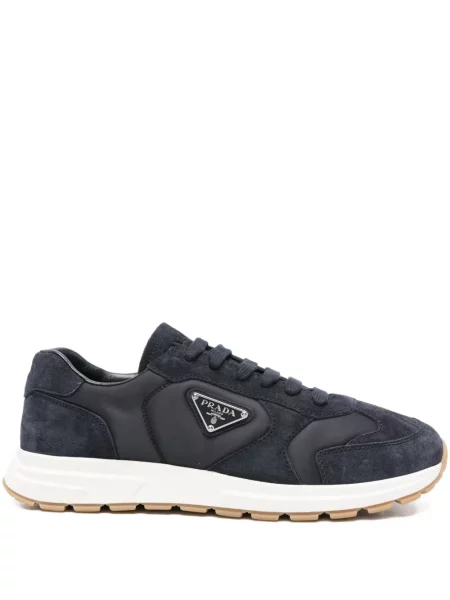 Sneakerși Prada din piele de căprioară albastru
