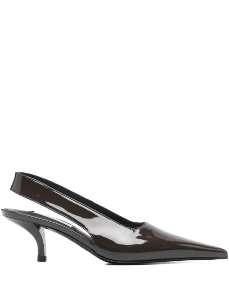 Pantofi cu toc Toteme din piele slingback maro