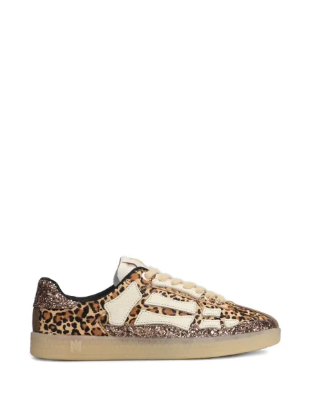 Sneakerși Amiri cu șireturi cu imagine cu imprimeu animal print maro