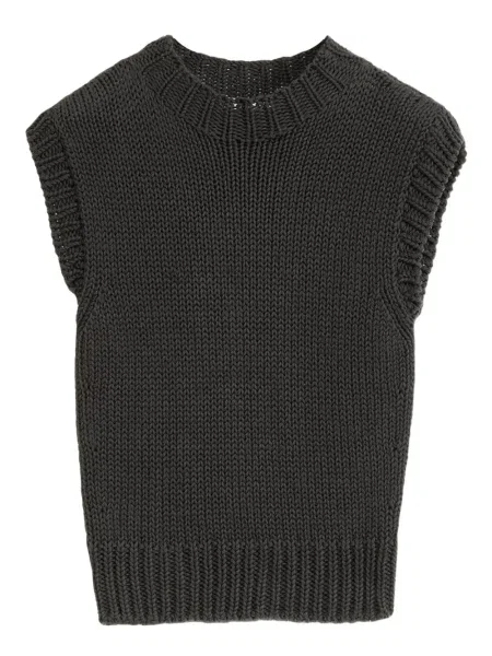 Pulover Lemaire fără mâneci tricotate maro