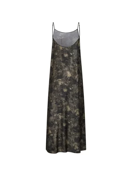 Rochie maxi Uma Wang cu model floral evazată verde