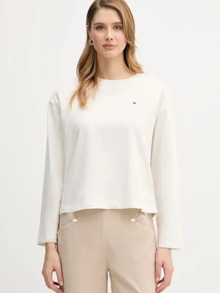 Majica z dolgimi rokavi Tommy Hilfiger bež