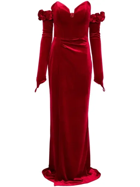 Rochie maxi Cristallini de costum roșu