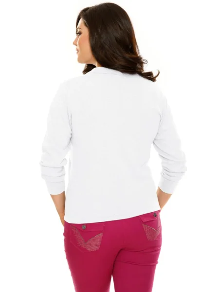 Heine Geacă tricotată amestacat alb