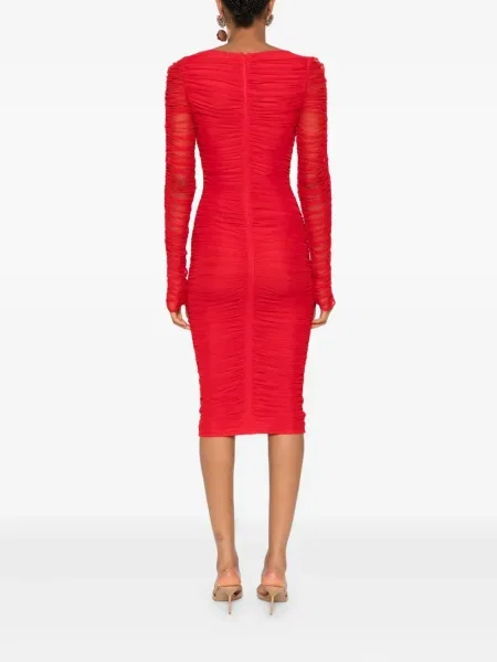 Rochie maxi Blumarine cu volane lungă de costum roșu