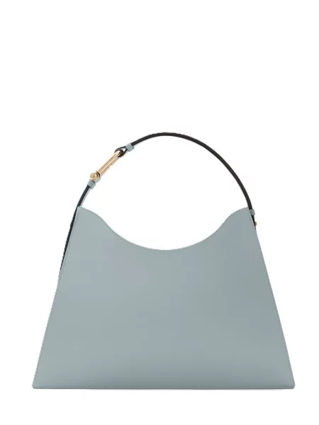 Меланжевая кожаная сумка Furla серая