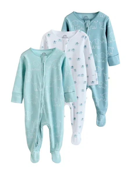Next Pijamale albastru aqua / cyan / albastru deschis alb