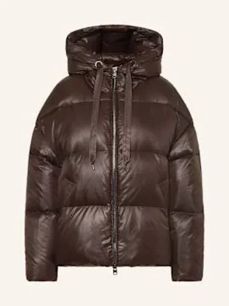 Juvia Oversized Péřová Bunda Kiara tmavě hnědá