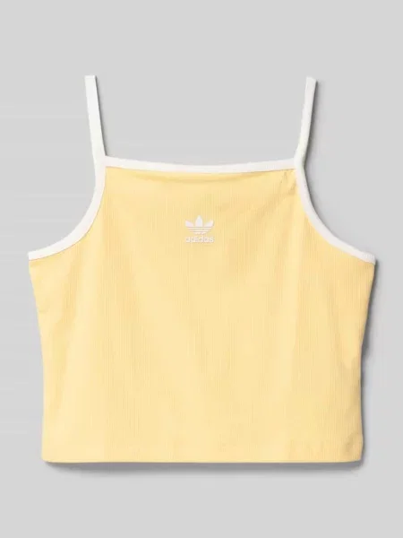 Koszulka na ramiączkach o kroju slim fit z mieszanki bawełny Adidas Originals żółta