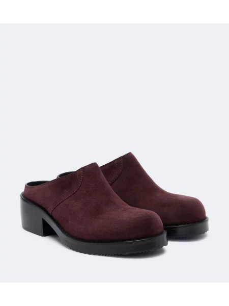 Papuci tip mules Dries Van Noten din piele de căprioară