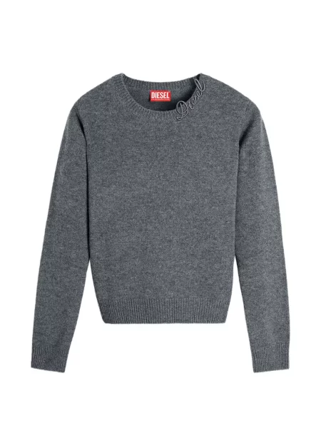 Pulover Diesel cu broderie de lână gri