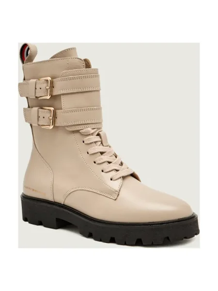 Tommy Hilfiger De piele botine bej