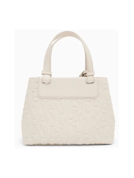 Geantă shopper Armani Exchange din piele bej