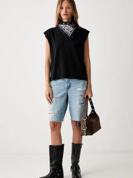 Levi's top dámsky PLEATED MUSCLE TANK čierna