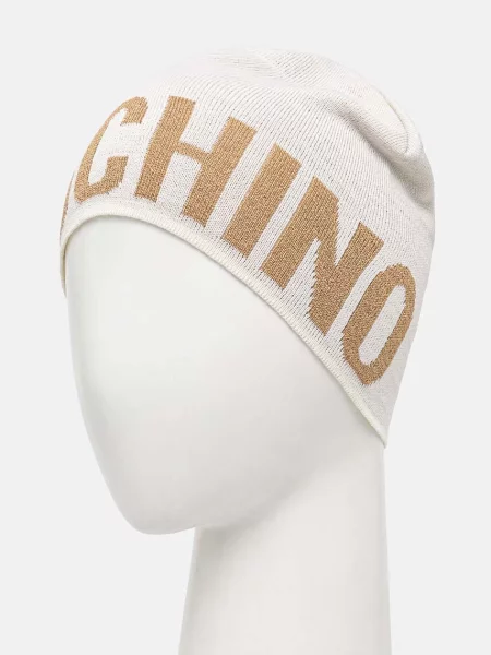 Вовняна шапка Moschino з тонкого трикотажу вовна чорний