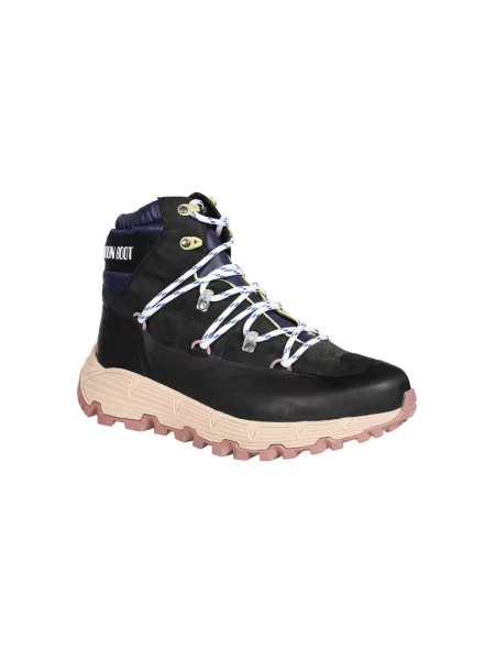 Buty do kostki Moon Boot skórzane niebieskie