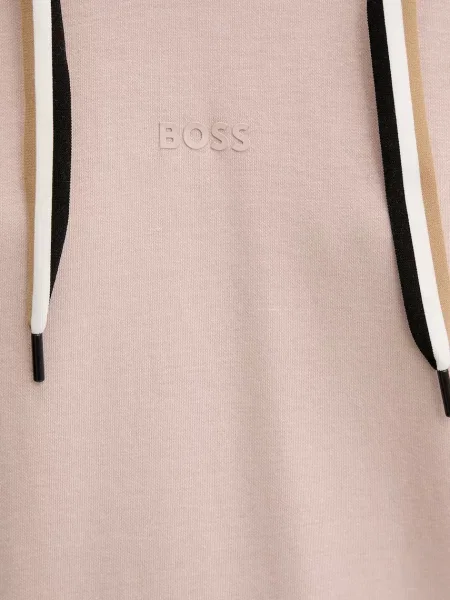 Суичър с качулка Boss на райета бежово