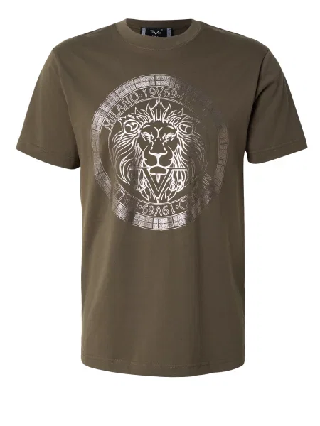 ITALIA Tricou Rafael oliv / argintiu