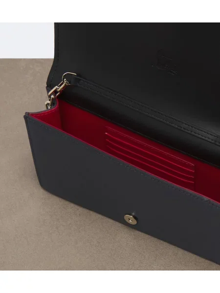 Satenska pisemska torbica Christian Louboutin črna